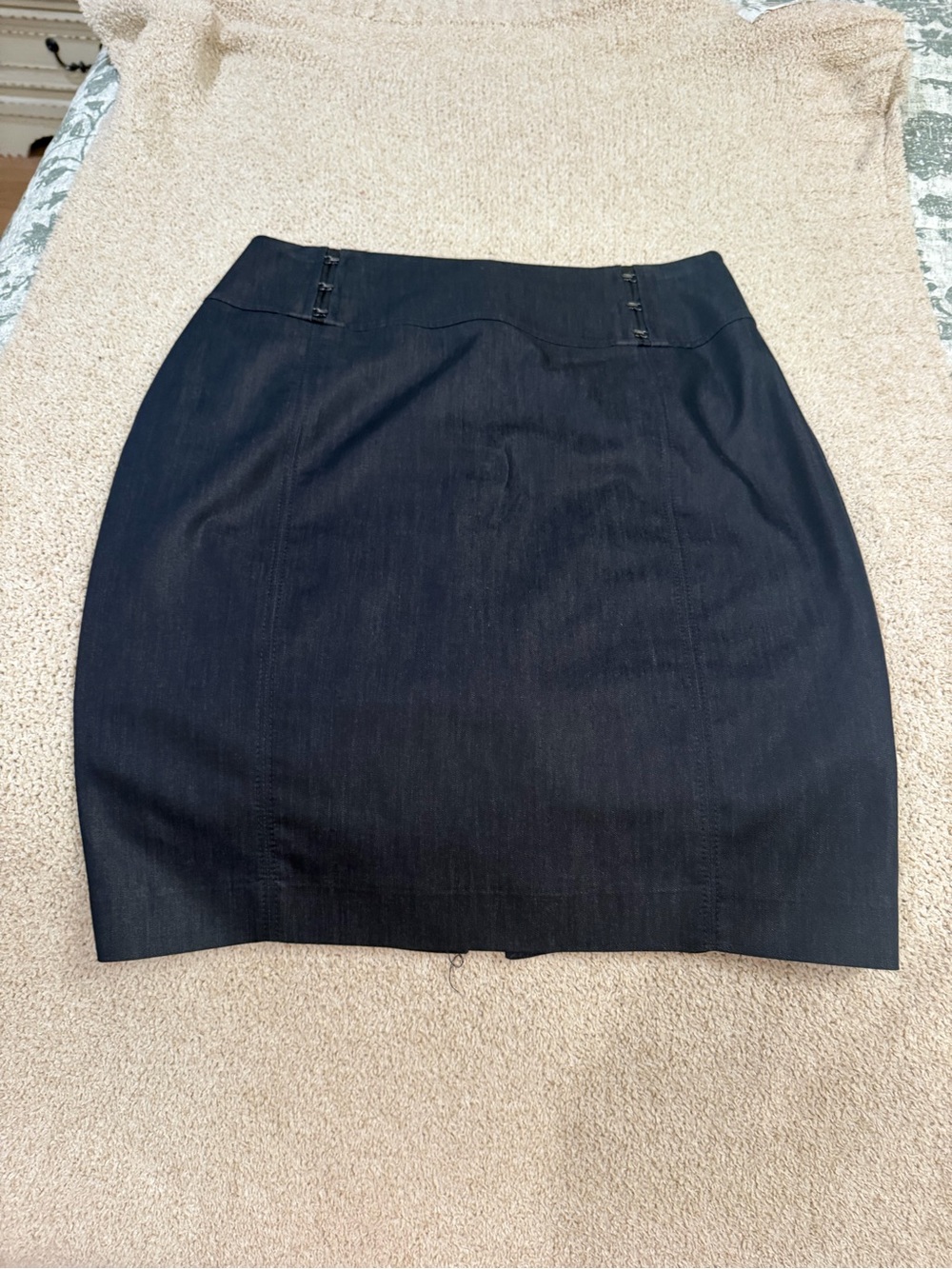 Express Black High-Rise Pencil Skirt with Front Hook Detail